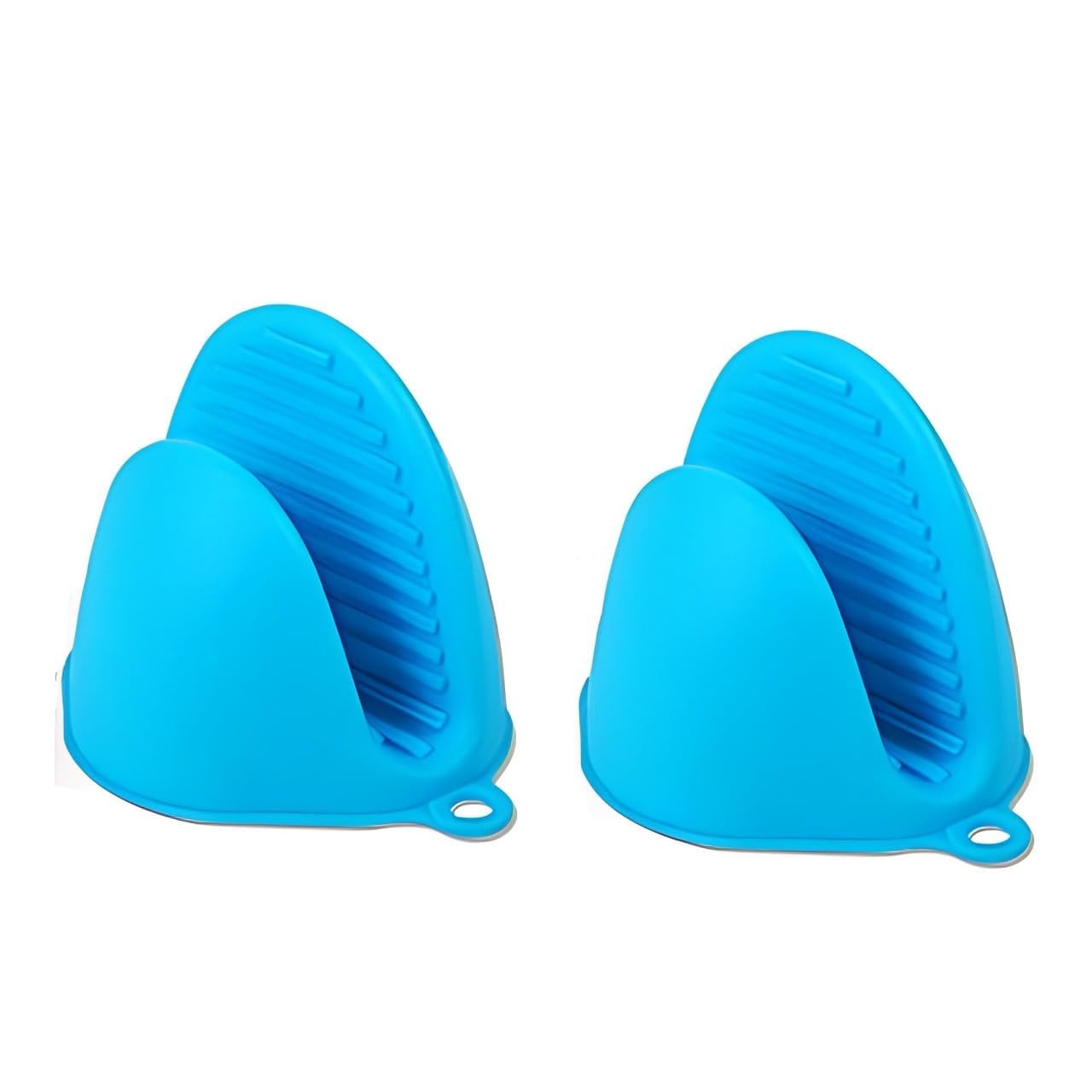 Ganraj Set Of 2 Silicone Pinch Grip Mitten Oven Mitt Gripper Grip Kitchen Potholder Utensil Tool, Blue  2 Pcs