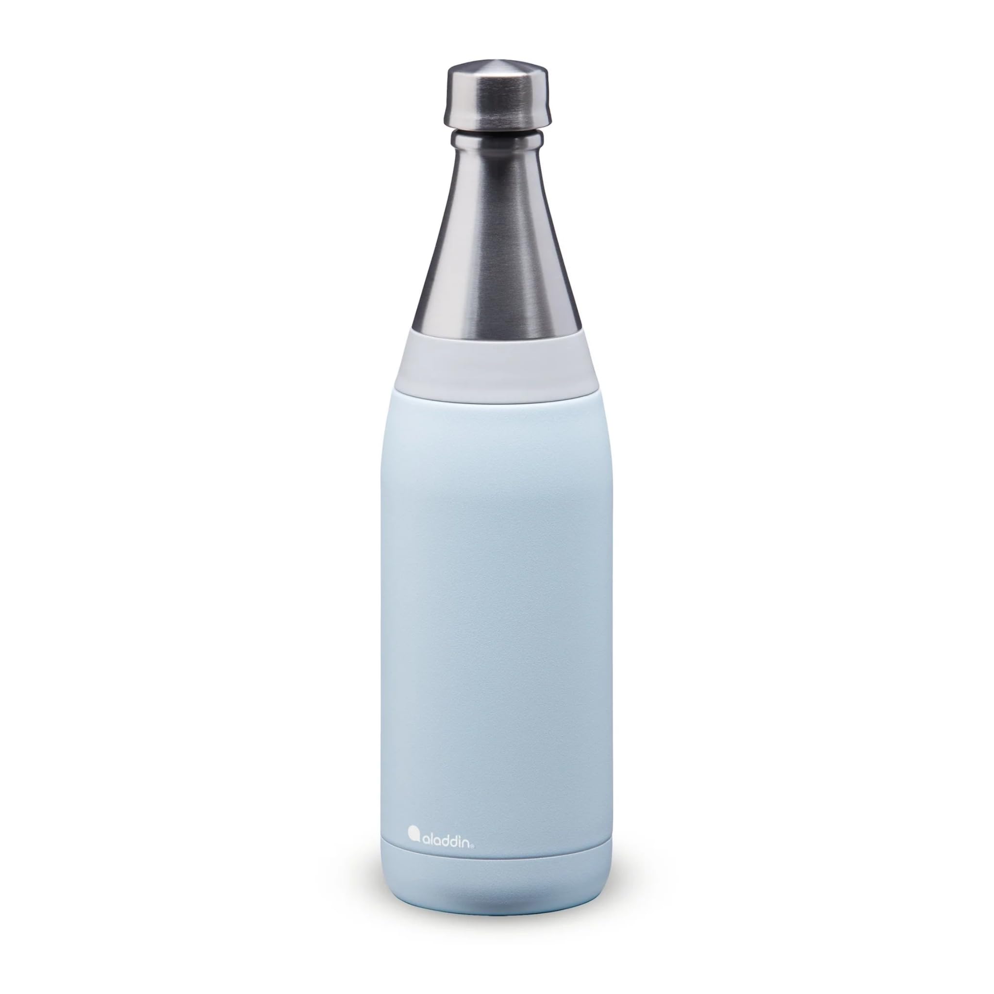 Aladdin Fresco Thermavac Stainless Steel Water Bottle 0.6L Sky Blue - Leakproof - Keeps Cold for + 10 Hours - BPA-Free - Dishwasher Safe - Reusable Thermos Flask with Durable Finish