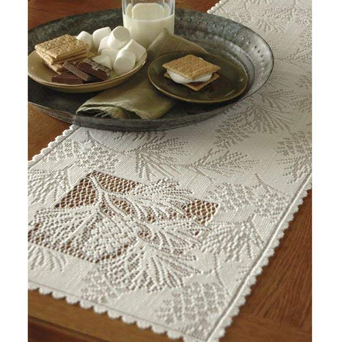 Heritage Lace Woodland Table Runner, 14 In X 60 In, Ecru