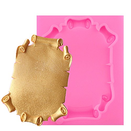 4Pcs Baroque Style Curlicues Scroll Lace Photo Frame Silicone Molds For Diy Fondant Candy Making Chocolate Mold Desserts Gum Cla