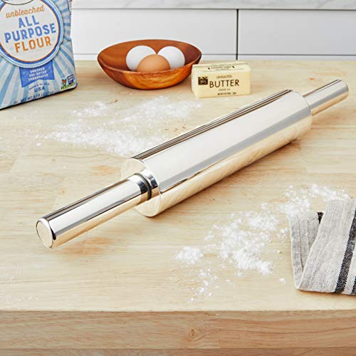 Fox Run Handles Stainless Steel Rolling Pin, 18.5 X 2.6 X 2.8 Inches