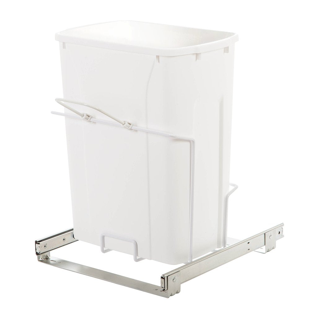 Knape & Vogt Sbm15-1-35Wh In-Cabinet Bottom Mount Pull Out Trash Can, 18.8'' By 14.25'' By 16'',White