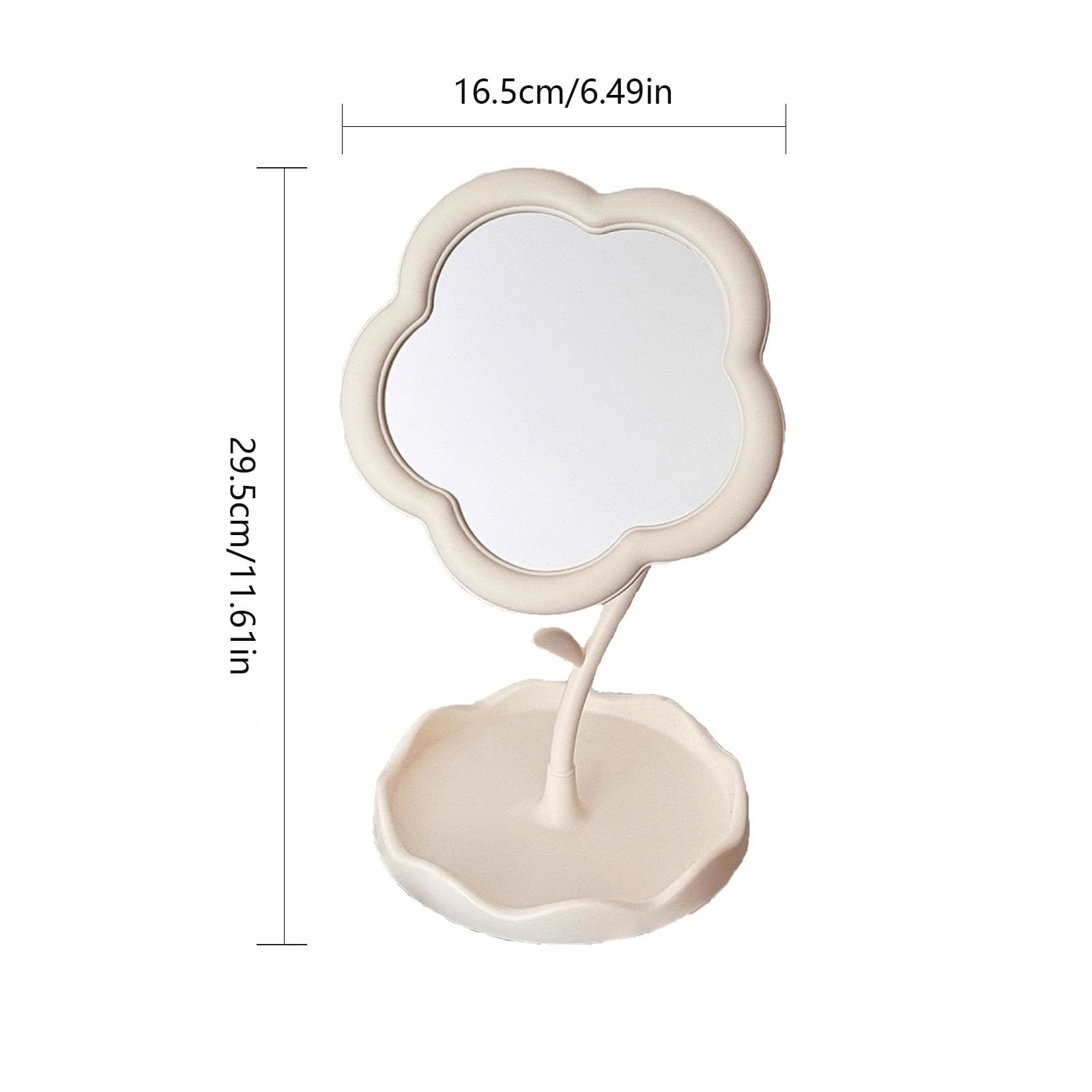 ZHU YU CHUN 1 PC Flower Makeup Mirror Girl Heart Desktop Desktop Makeup Mirror Womens Dresser Student Dormitory Portable Touch
