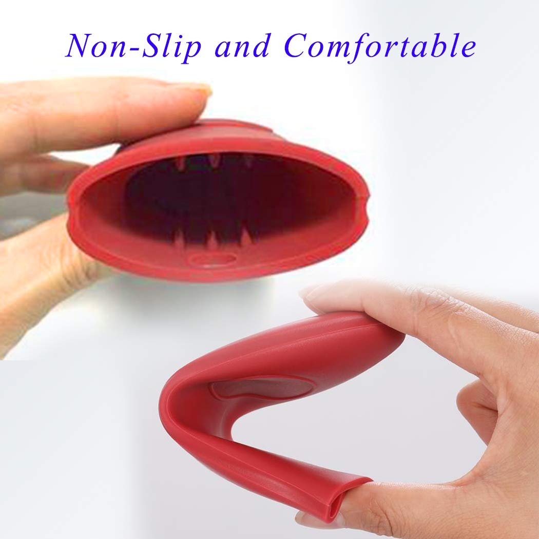 Silicone Hot Handle Cover, Assist Pan Holder For Cast Iron Skillets And Traditional Pots - Red