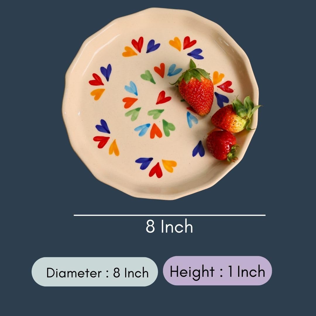 Weaving Homes Handcrafted Ceramic #Loveislove Coffee Mug, Snack & Dessert Plates - Set Of Three, Ceramic Mug & Plate, Serveware,