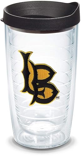 Tervis Cal State Long Beach Logo Tumbler with Emblem and Black Lid 16oz  Clear