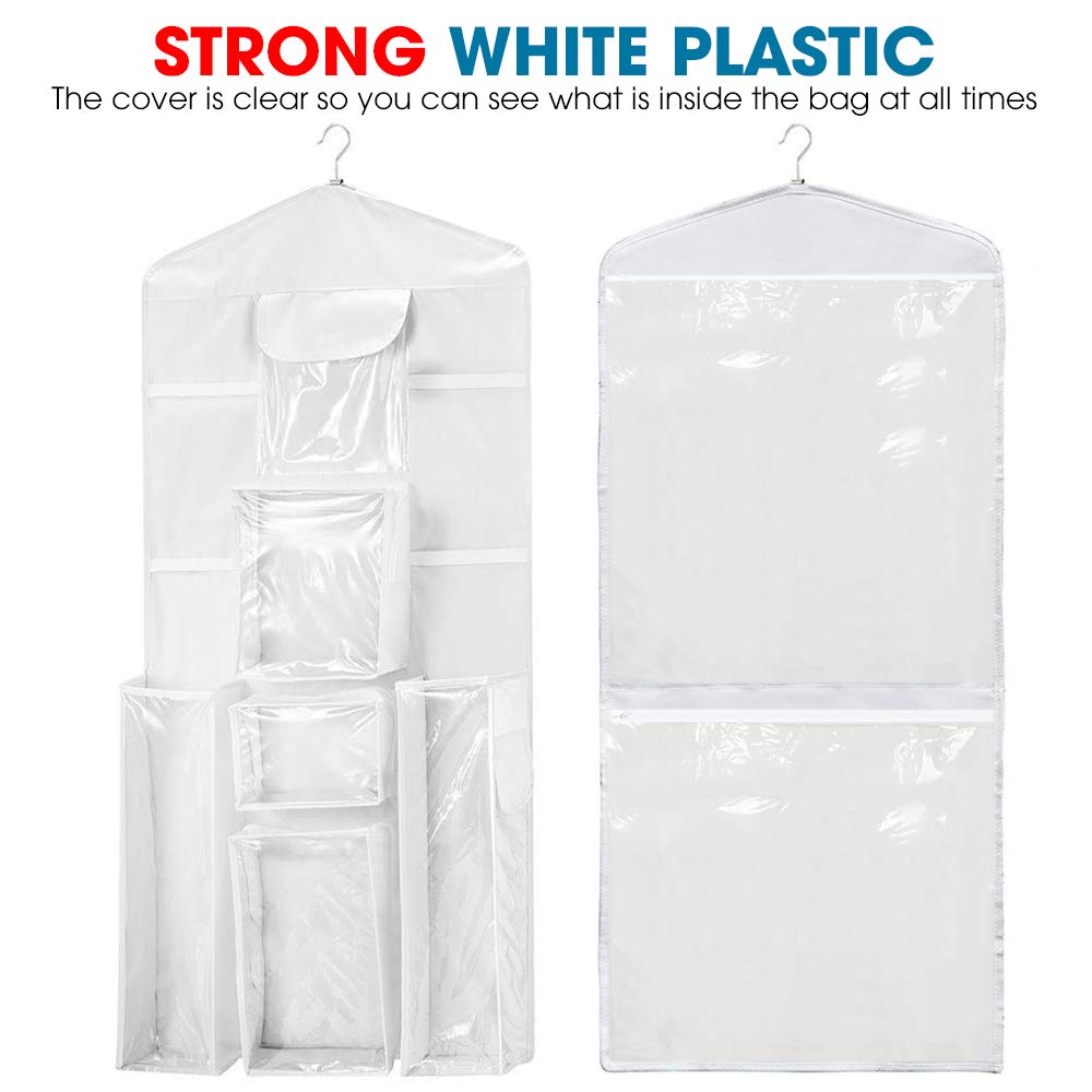 Propik Hanging Double Sided Wrapping Paper Storage Organizer With Multiple Front And Back Pockets Organize Your Gift Wrap & Gift