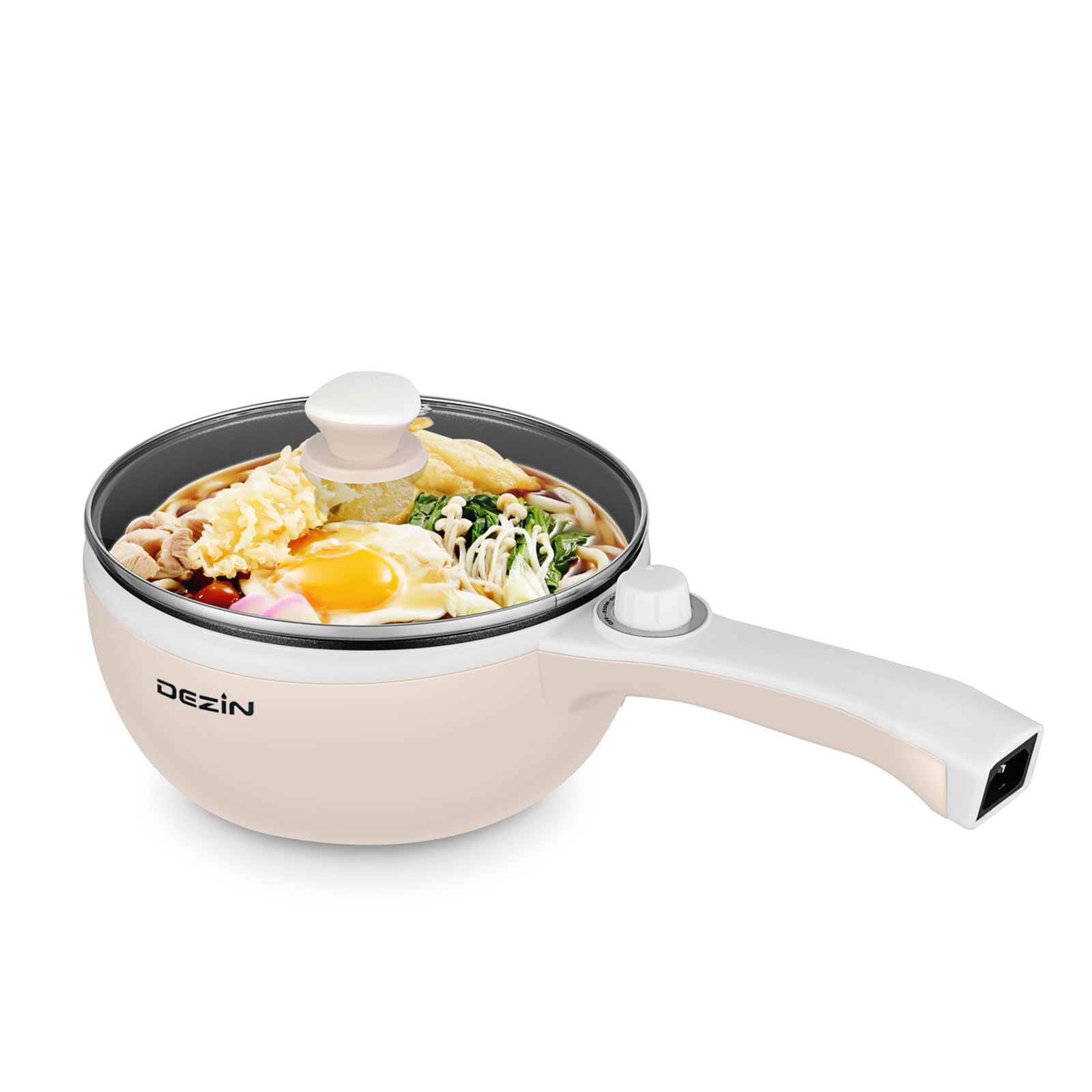 Dezin Hot Pot Electric Upgraded, Non-Stick Saut   Pan, Rapid Noodles Electric Pot, 1.5L Mini Portable Hot Pot For Steak, Egg, Fr