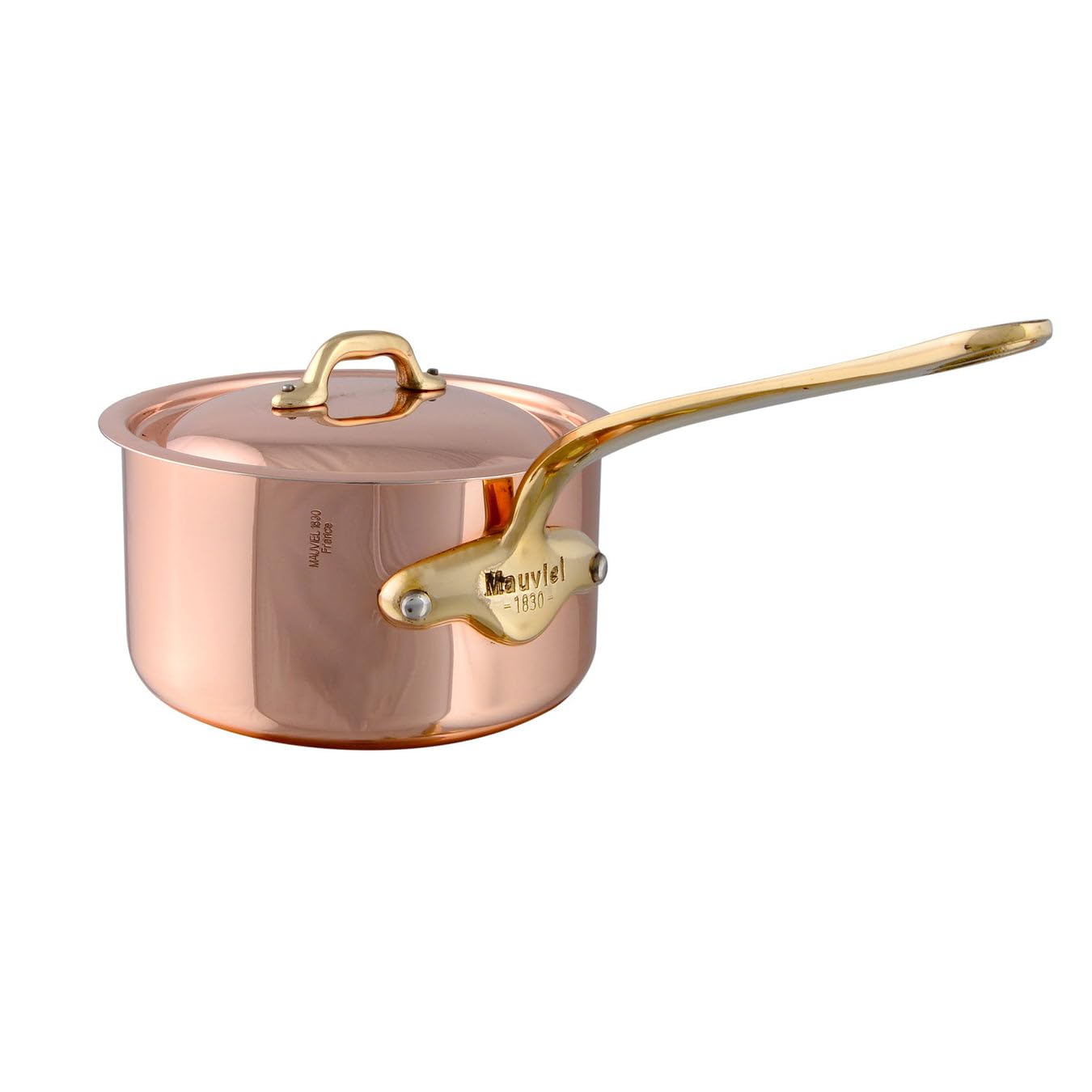 Mauviel M'Heritage 150 B 1.5Mm Polished Copper & Stainless Steel Sauce Pan With Lid, And Brass Handles, 2.8-Qt, Made In France