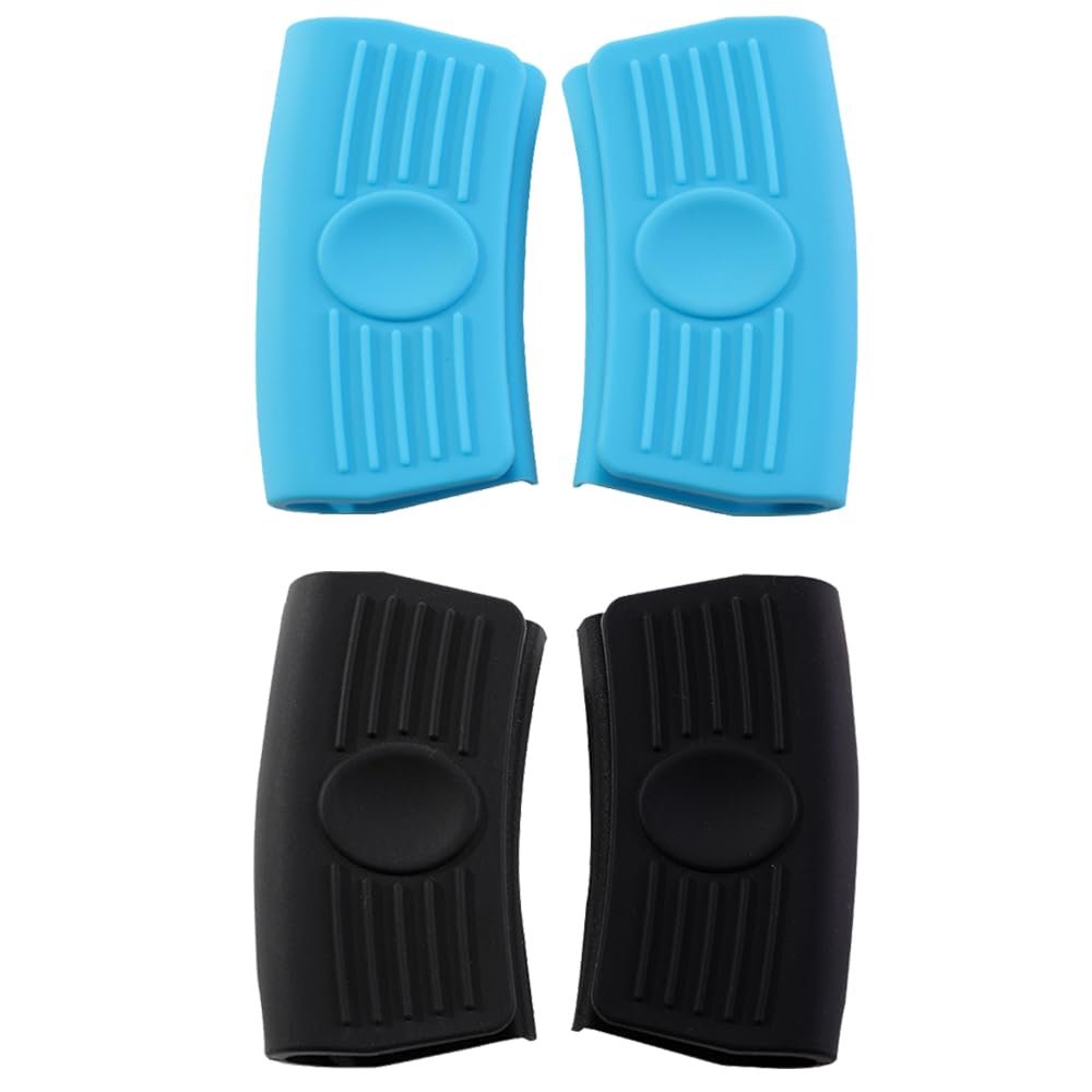 2Pairs Silicone Assist Handle Holder Grip, Heat Resistant Scald-Proof Insulated Sleeves Cover For Hot Frying Pans, Griddles, Ski