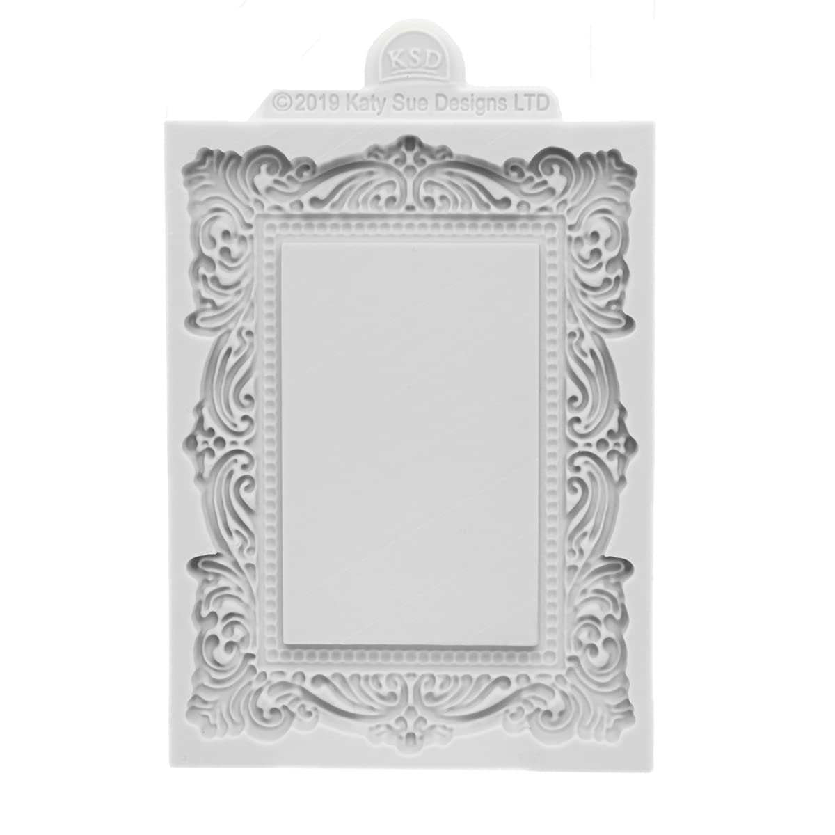 Katy Sue Large Vintage Frame Silicone Mold For Cake Decorating & Crafts - Outer Frame Size 3.6 Inch X 5 Inch, Inner Aperture Siz