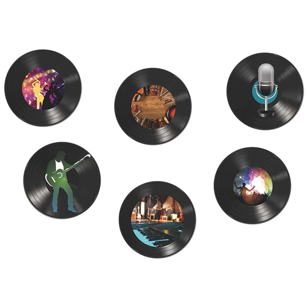 Wrtmyr 6 Pack Blank Vinyl Records Decor, 11'' Wall Collage Kit Aesthetic Pictures, Cd Album Cover Posters Bedroom Decor For Teen