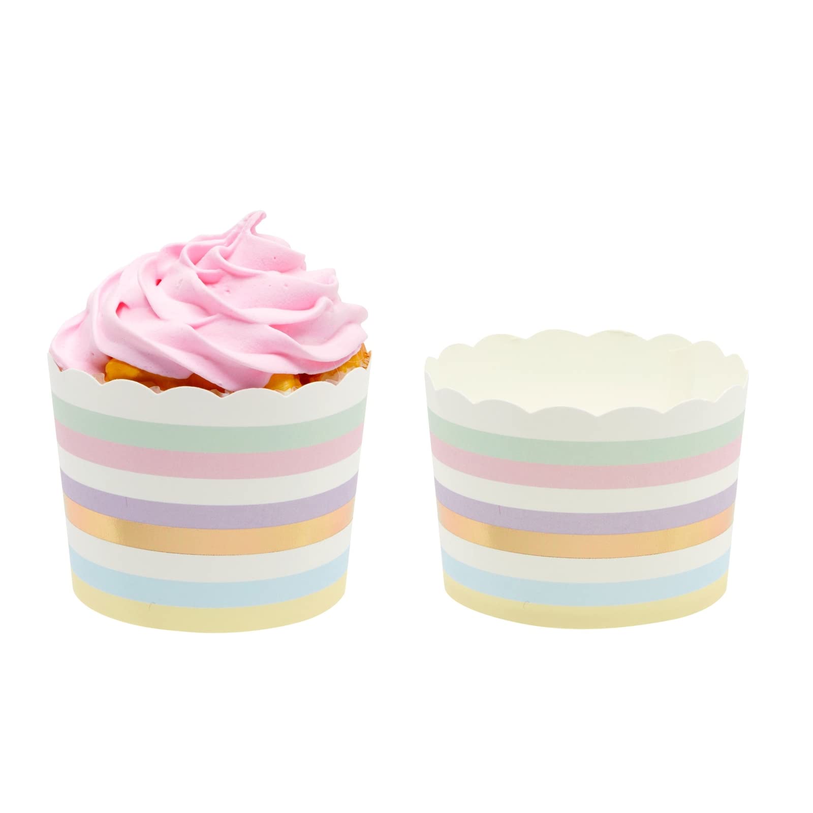 Sparkle and Bash 50-Pack Pastel Cupcake Liners - Large Baking Cups for Birthdays, Assorted Colors, Model LJ-GUNLN-091019-04-1