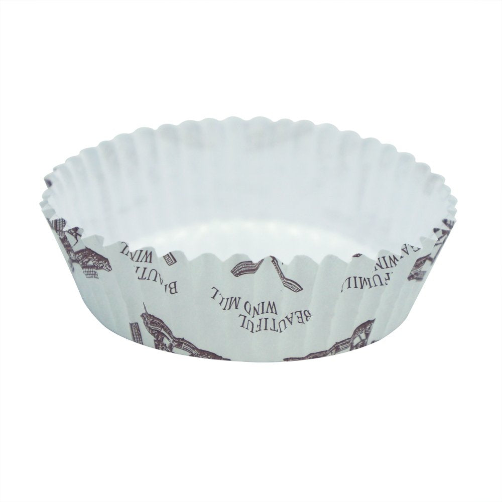 Enlynn Disposable Ruffled Round Shape Non-Stick Paper Baking Cup, Pack Of 100 (3.5'')