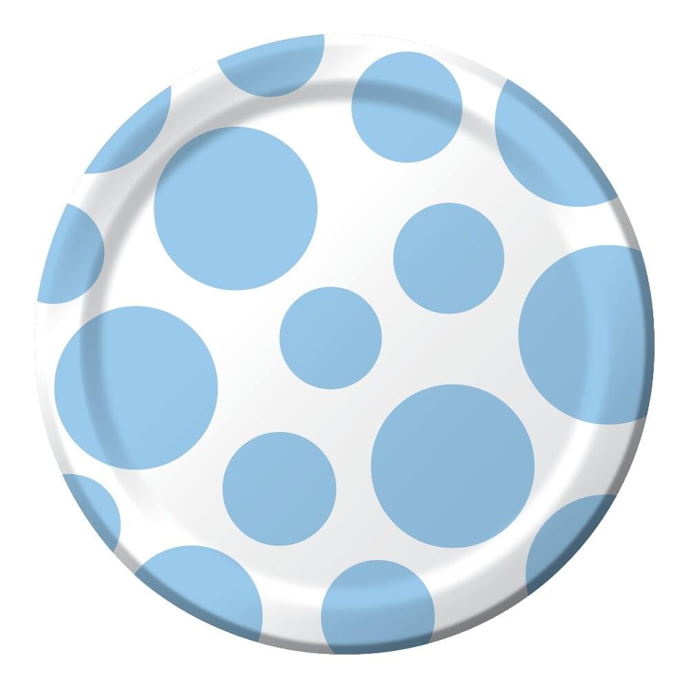 Light Blue Dots 7 Cake/Dessert Plates (8 ct) by Creative Converting