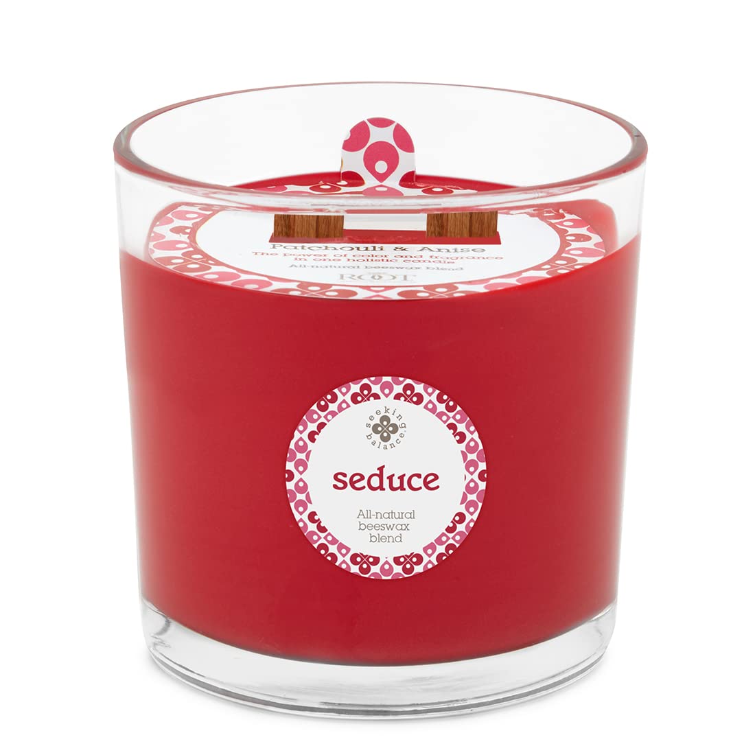 Root Candles Seeking Balance Wood Wick Spa Candle Aromatherapy Candles, 12-Ounce, Seduce: Patchouli & Anise