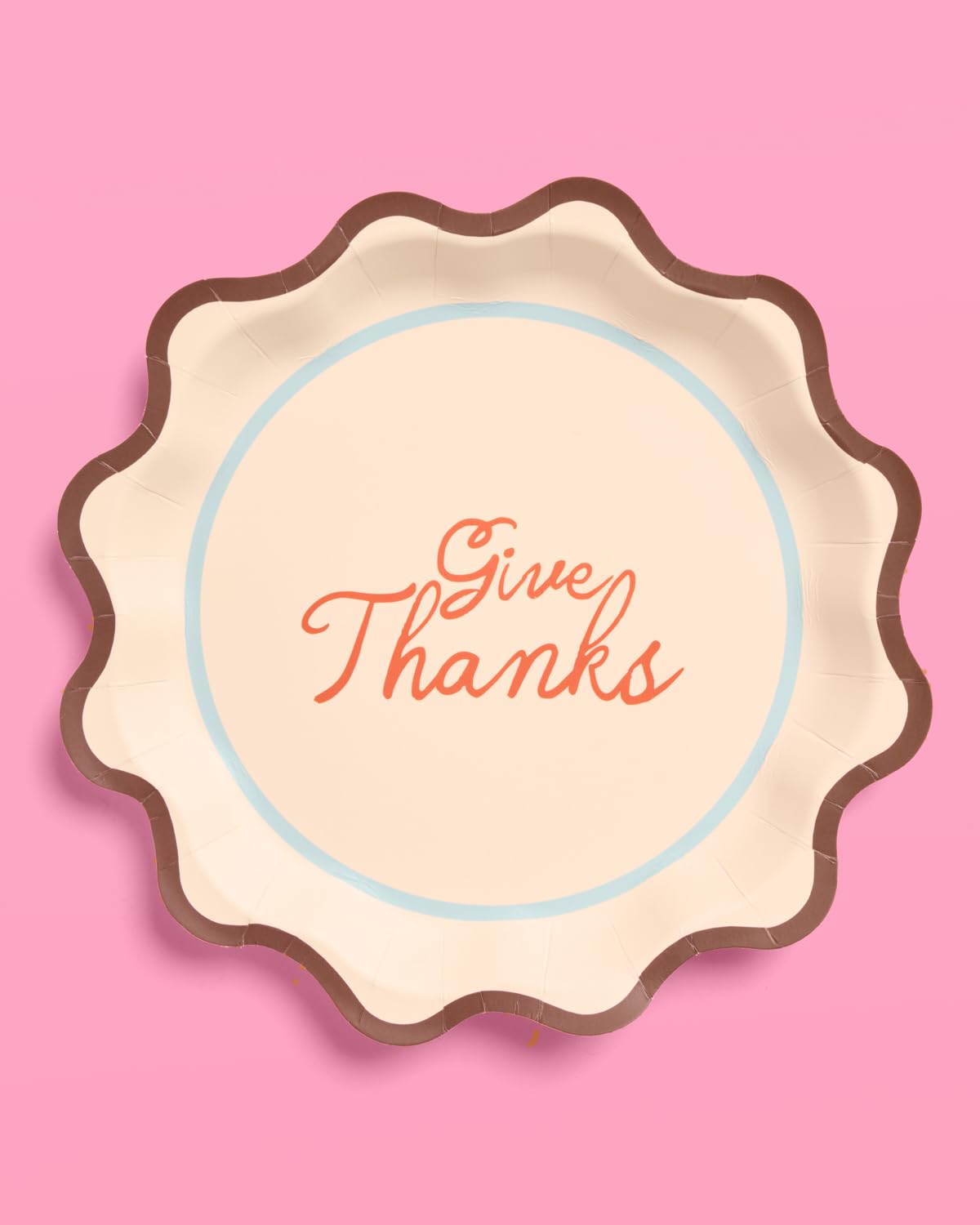 xo, Fetti Thanksgiving Paper Plates | 24 pcs | Give Thanks Party, Fall Plaid Tableware, Wavy Dinner Setting, Friendsgiving Decor