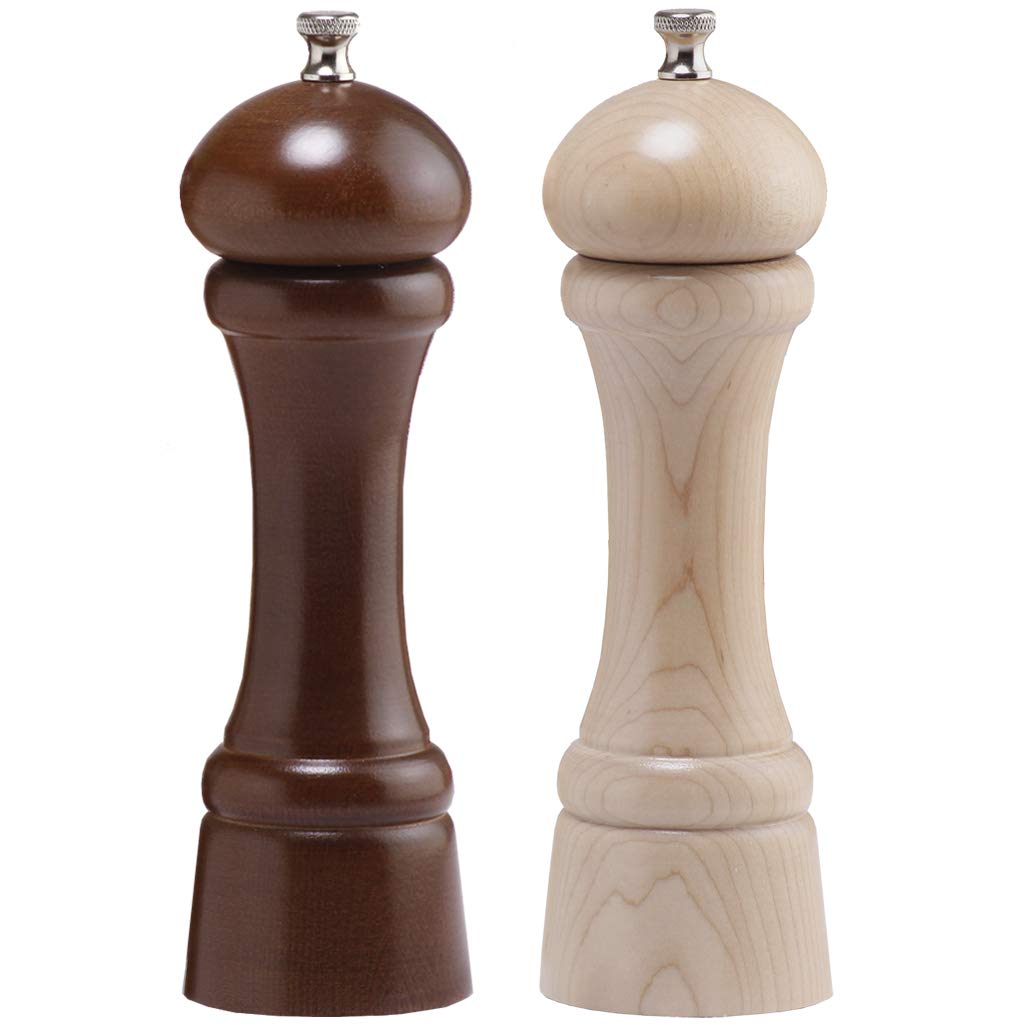 Chef Specialties Windsor Pepper Salt Mill Set, 8 Inch, Walnut And Natural