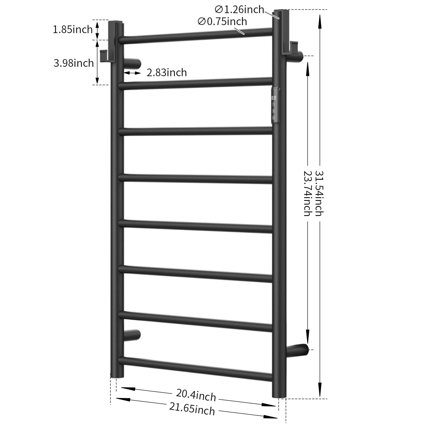 P&Bhusri Heated Towel Rack For Bathroom,Wall Mounted Electric Towel Rack With Timer And Led Indicator, 8-Bar Towel Warmer, Stain