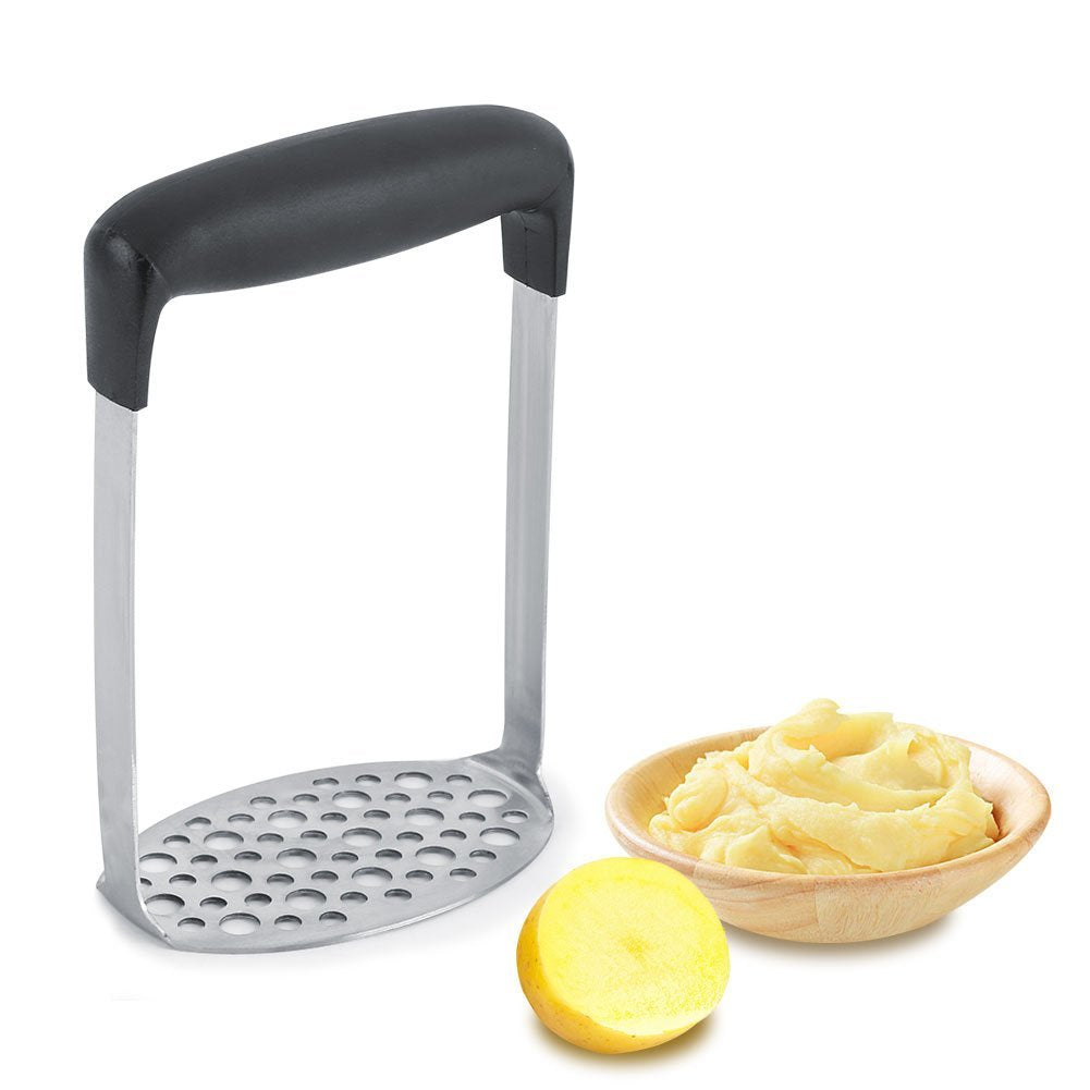 Potato Banana Masher, Stainless Steel Kitchen Masher Multifunctional Hand Mashed Ricer Fruit Vegetable Mashing Tool For Smooth A