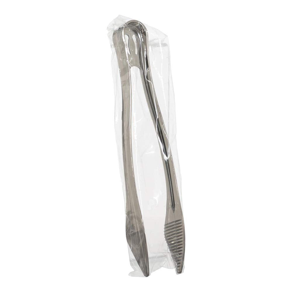 Reflections Heavyweight Plastic Serving Tong, 9-Inch, Silver (40-Count)