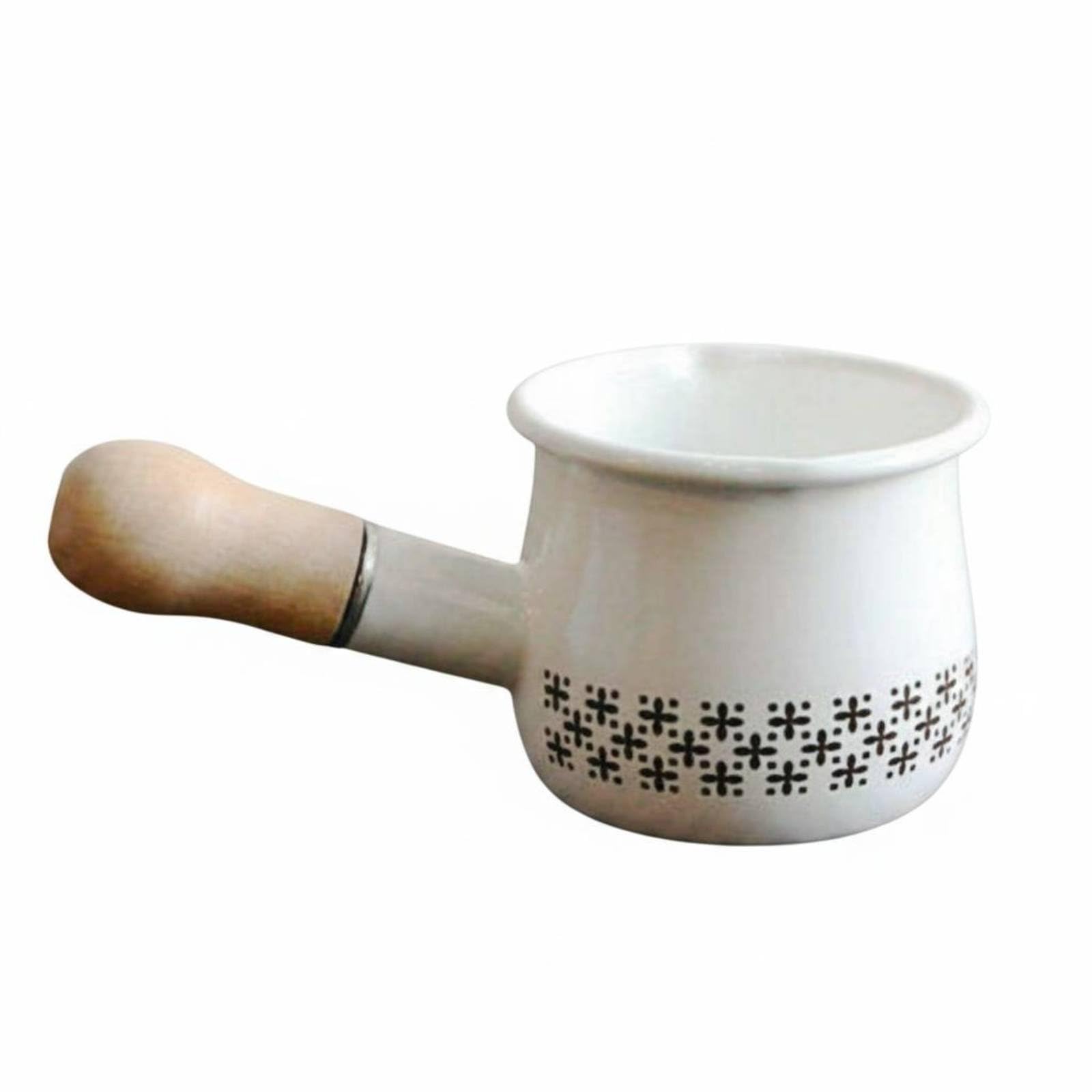 Merishopp Easy To Pour 500 Ml Mini Pot Compact Size Enameled Butter Pot Fast Heating Enamel Saucepan Taste Neutral For Breakfast
