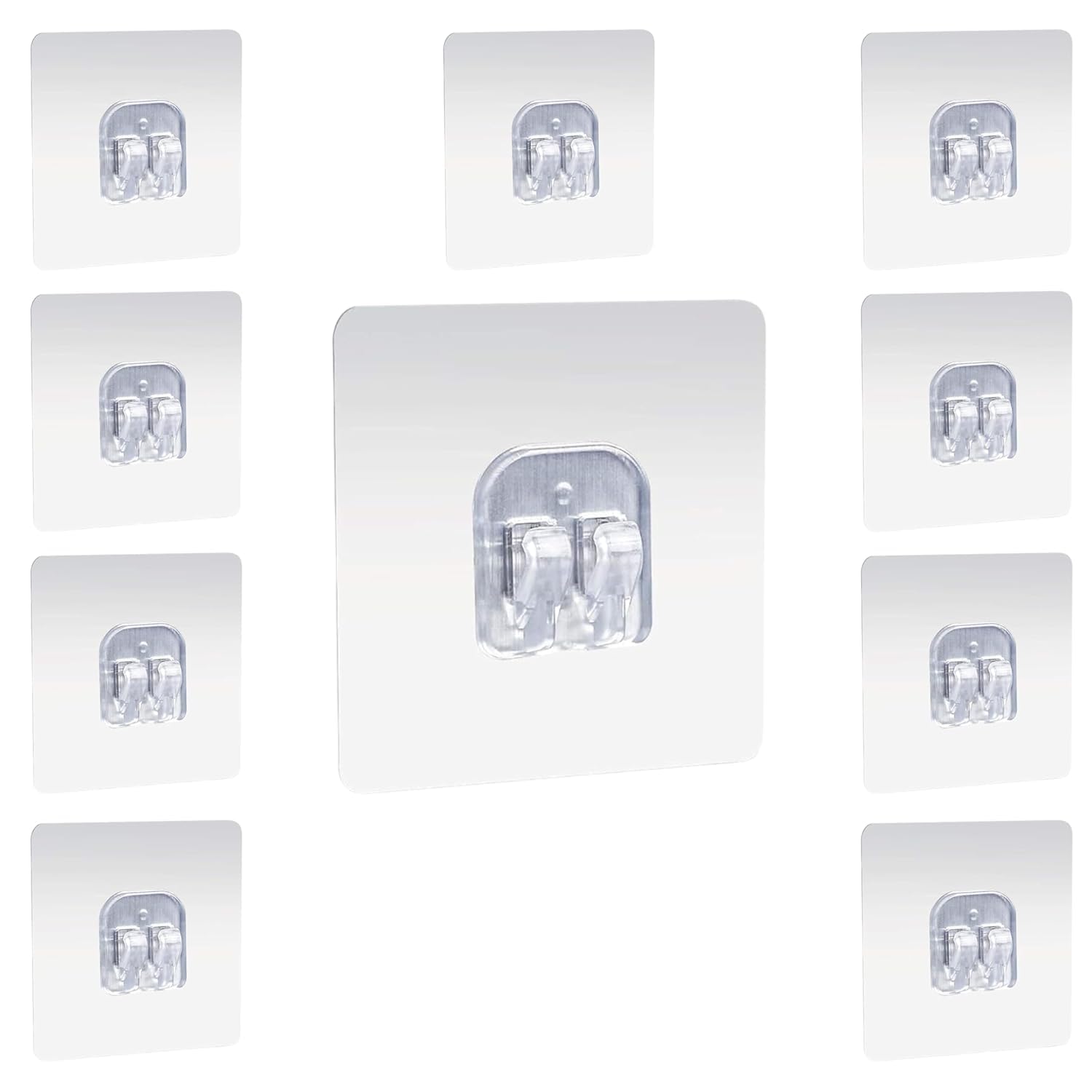Shivstor 10 Pack Bathroom Shelf Adhesive Hooks Strong Sticker Hooks For Shower Caddy Basket Double Claw V Shape Heavy Duty Pvc W