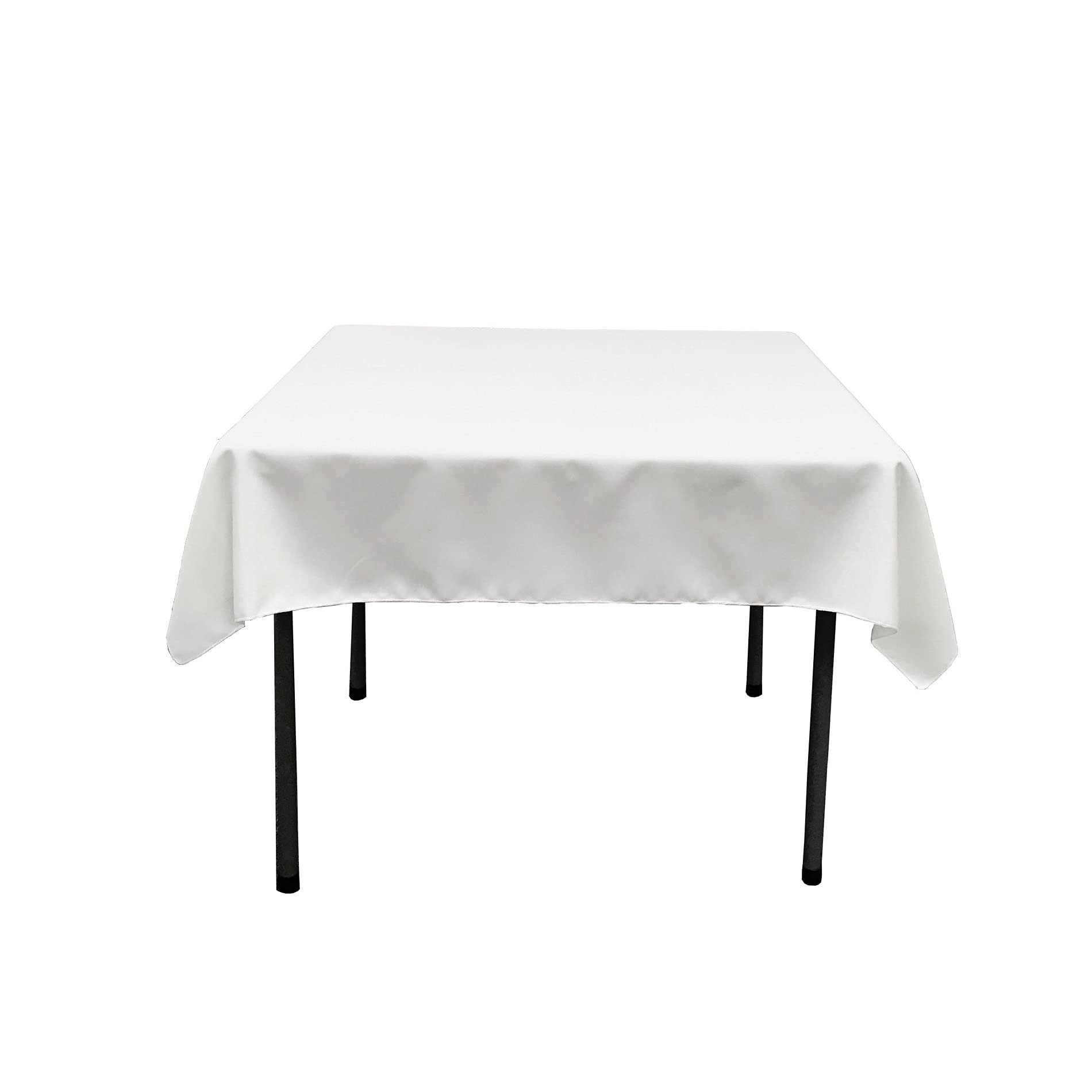 LA Linen Polyester Poplin Square Tablecloth  52 by 52-Inch  White