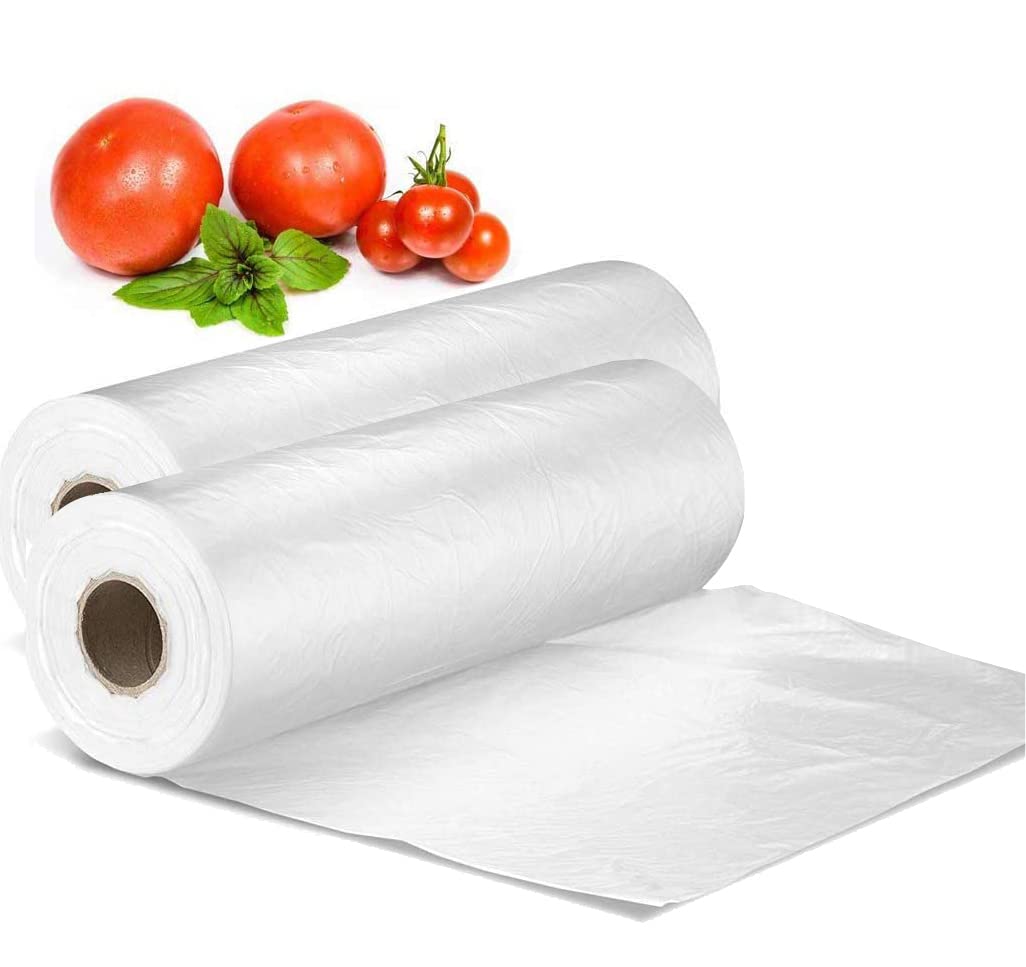 Plastic Produce Bag Roll 12 X 16 Inch, Vegetable Food Bread And Grocery Clear Bag, 350 Bags/Roll (2 Roll)