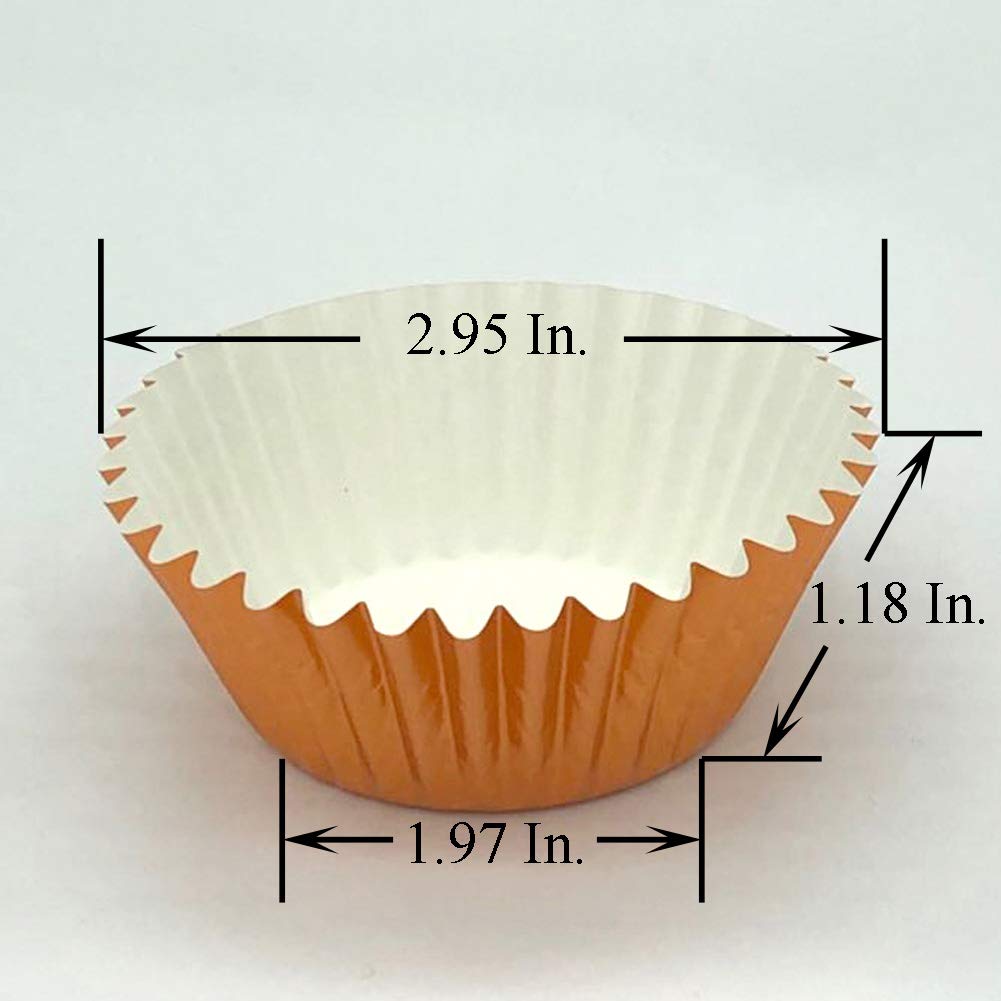 Huaswan Warm Orange Foil Cupcake Liners Standard Baking Cups For Party, Birthday And More, 120-Count