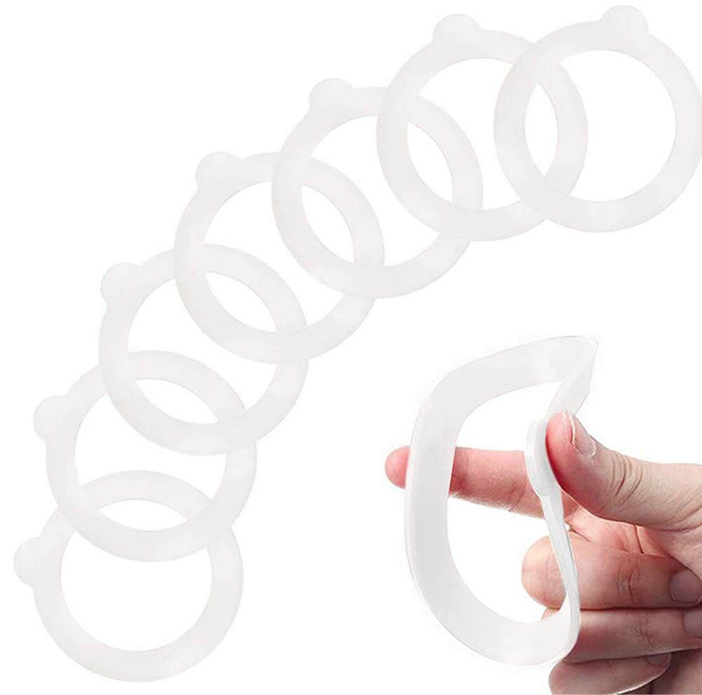 UPSTORE Silicone Jar Gaskets - 6 Pcs Airtight Sealing Rings, 3.75" White, Model DAU24403W