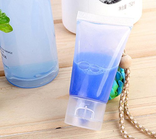 20Pcs Empty Refillable Translucent Frosted Plastic Travel Cosmetic Make Up Soft Tubes Container Bottle With Flip Cap Shower Loti