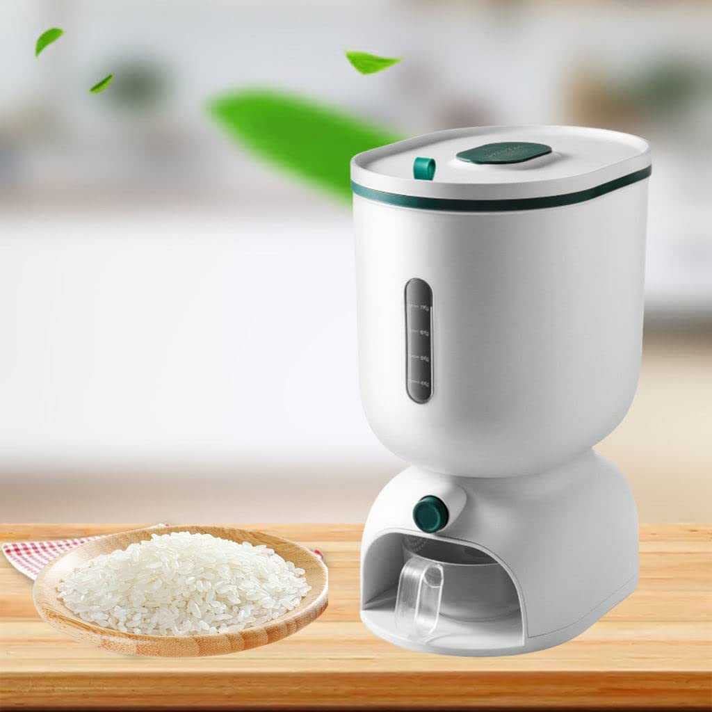 Olpad Kitchen Rice Food Container Storage Box Cereal Dispenser Grain Grain Storage Box,Automatic Press Rice Dispenser One Touch 