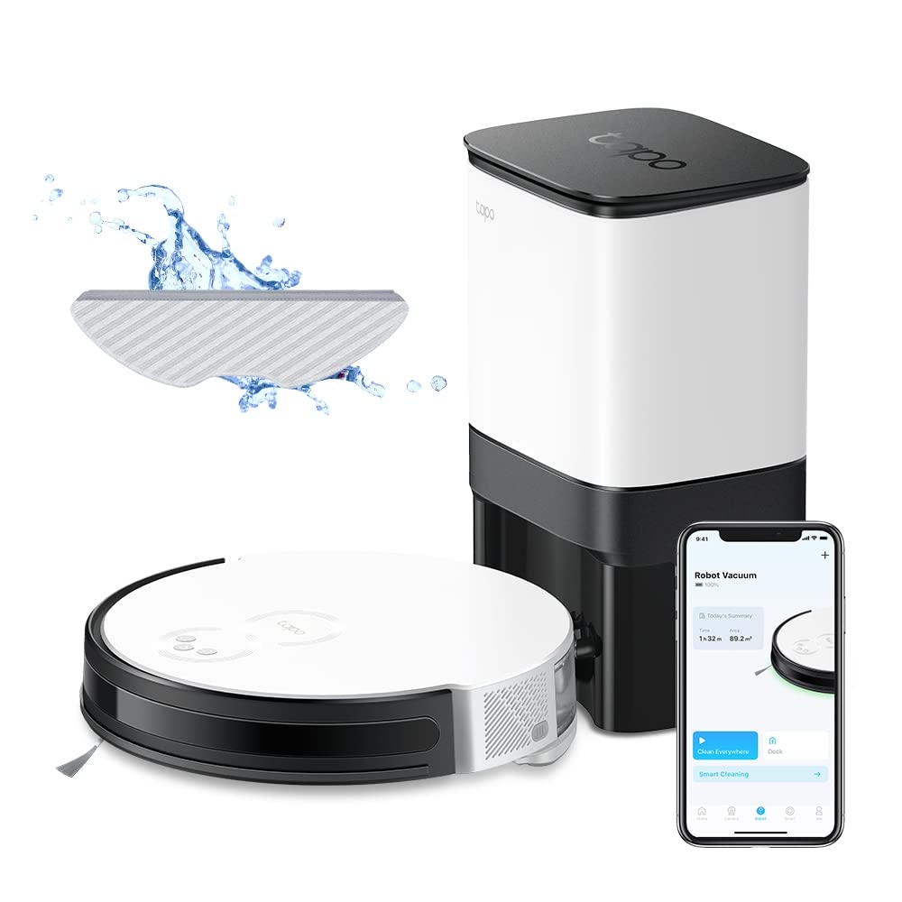 Tp-Link Tapo Rv10 Plus Robotic Vacuum Cleaner & Mop + Smart Auto-Empty Dock, 4-Level 2000Pa Suction, Google Assistant & Alexa Co
