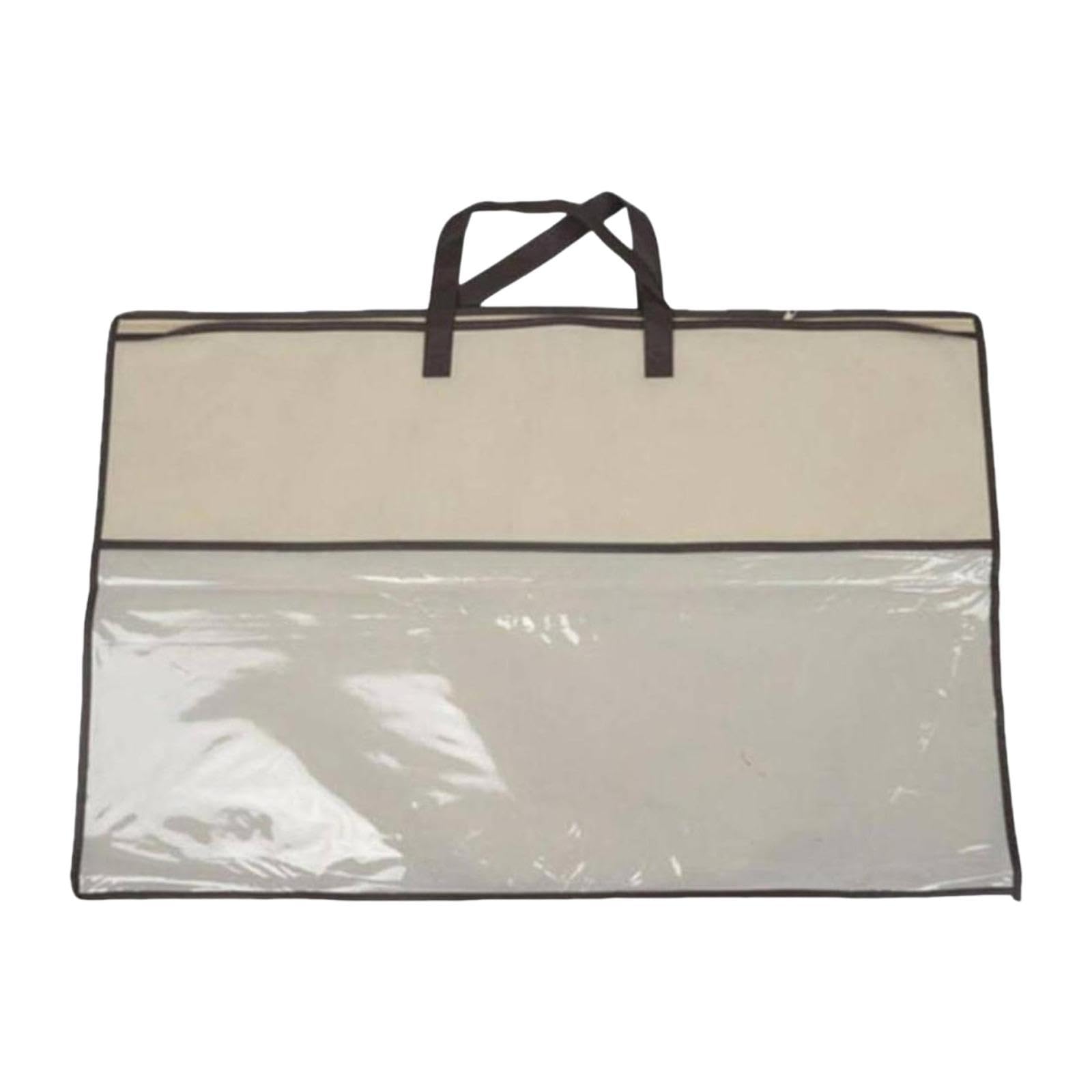 Ecomistiq Closet Organizer Moving Bag Clothes Organizer For Clothes Blankets Bed Sheet Brown Edge | Storage Bags | Home Organiza