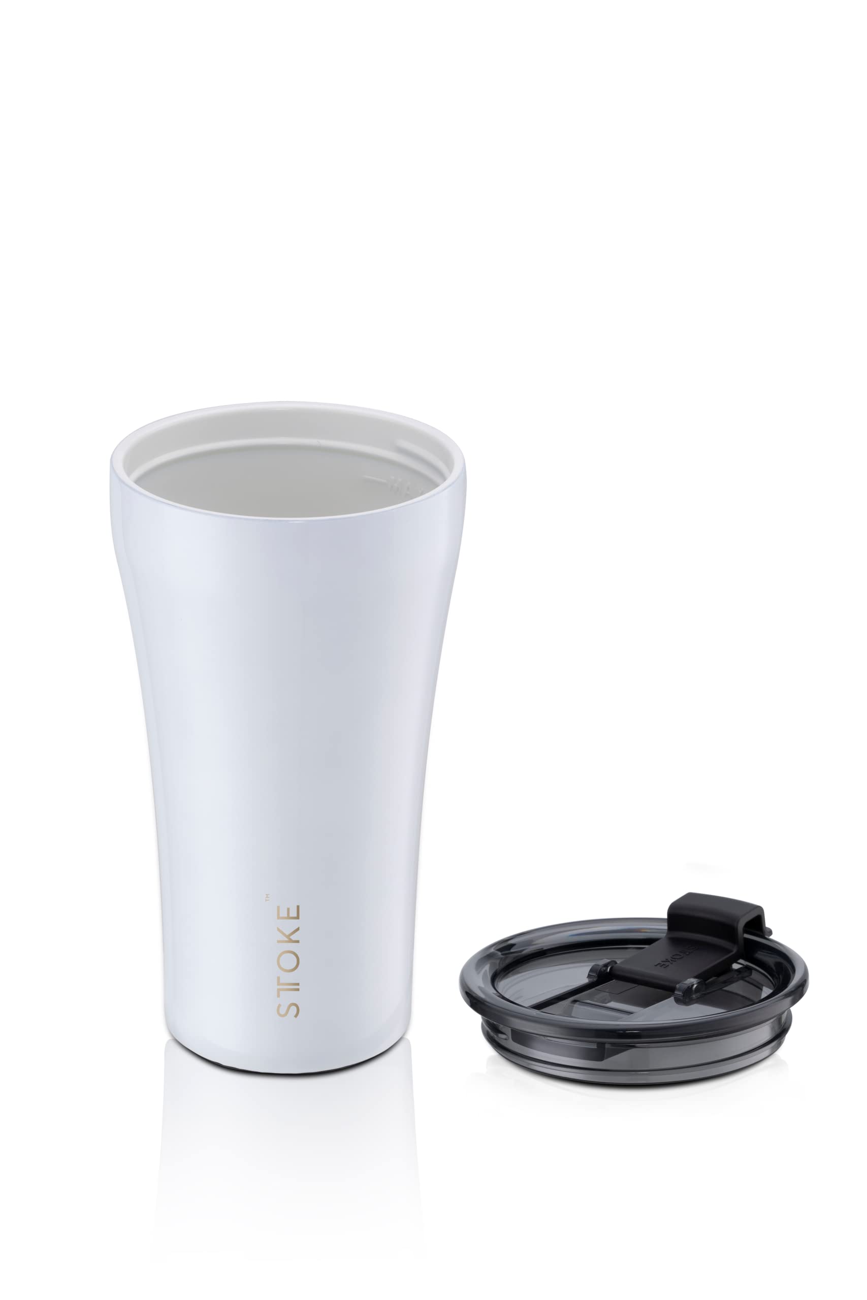 Sttoke Leakproof Ceramic Reusable Coffee Cup 12 Oz - Angel White Slp12Aw0620 0