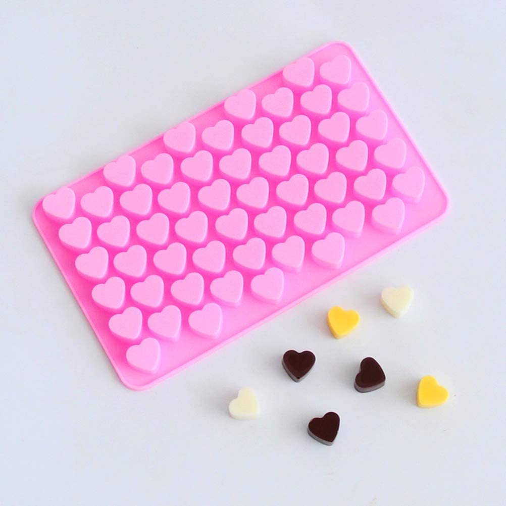 Rotdam Heart Silicone Mold Mini Heart Shaped Candy Mould 2Pcs Non-Stick Chocolate Gummy Jelly Ice Cube Tray Silicone Mold For Wa