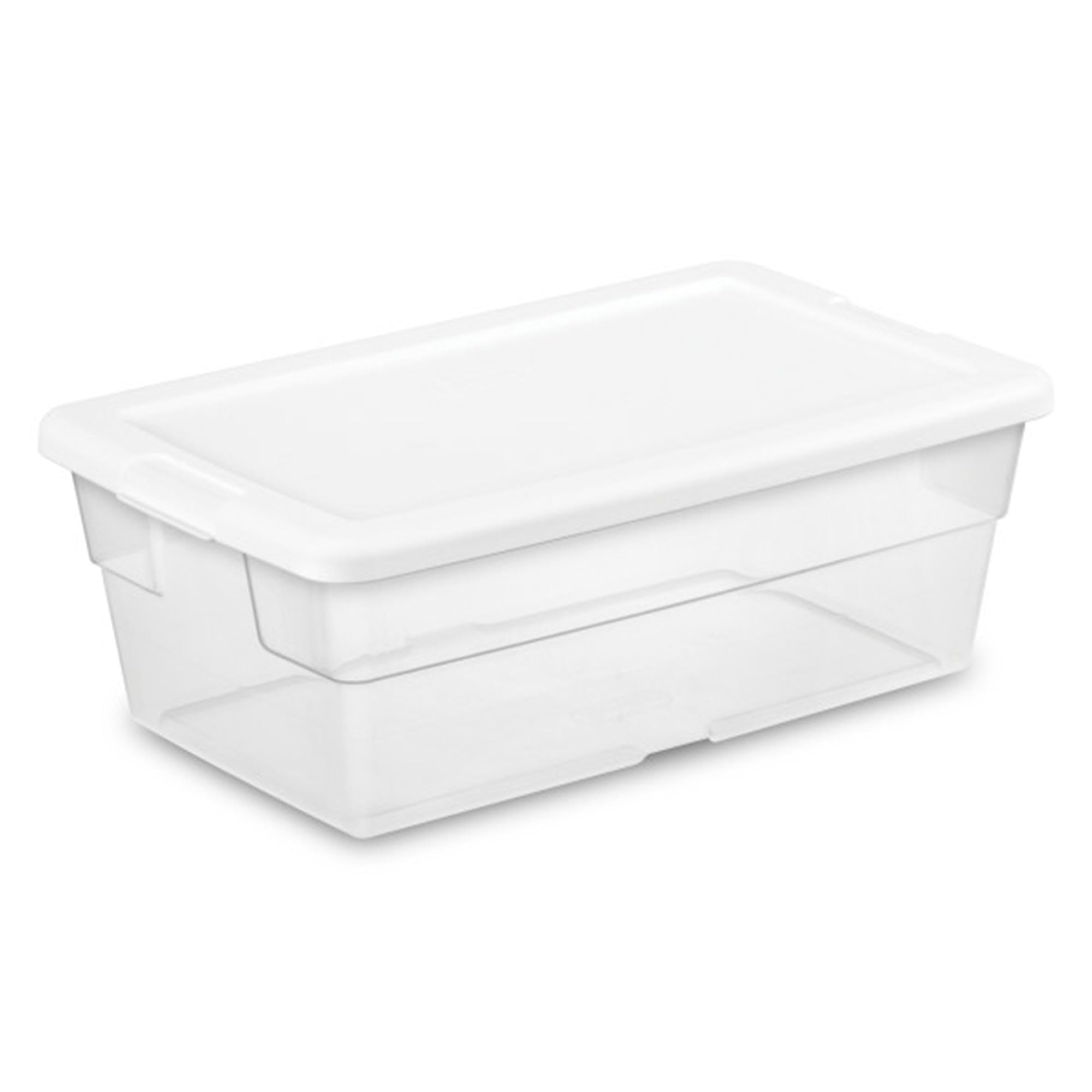 Sterilite 24-Pack Stackable Storage Bin with Lid, Clear Plastic Design, 6 Quart