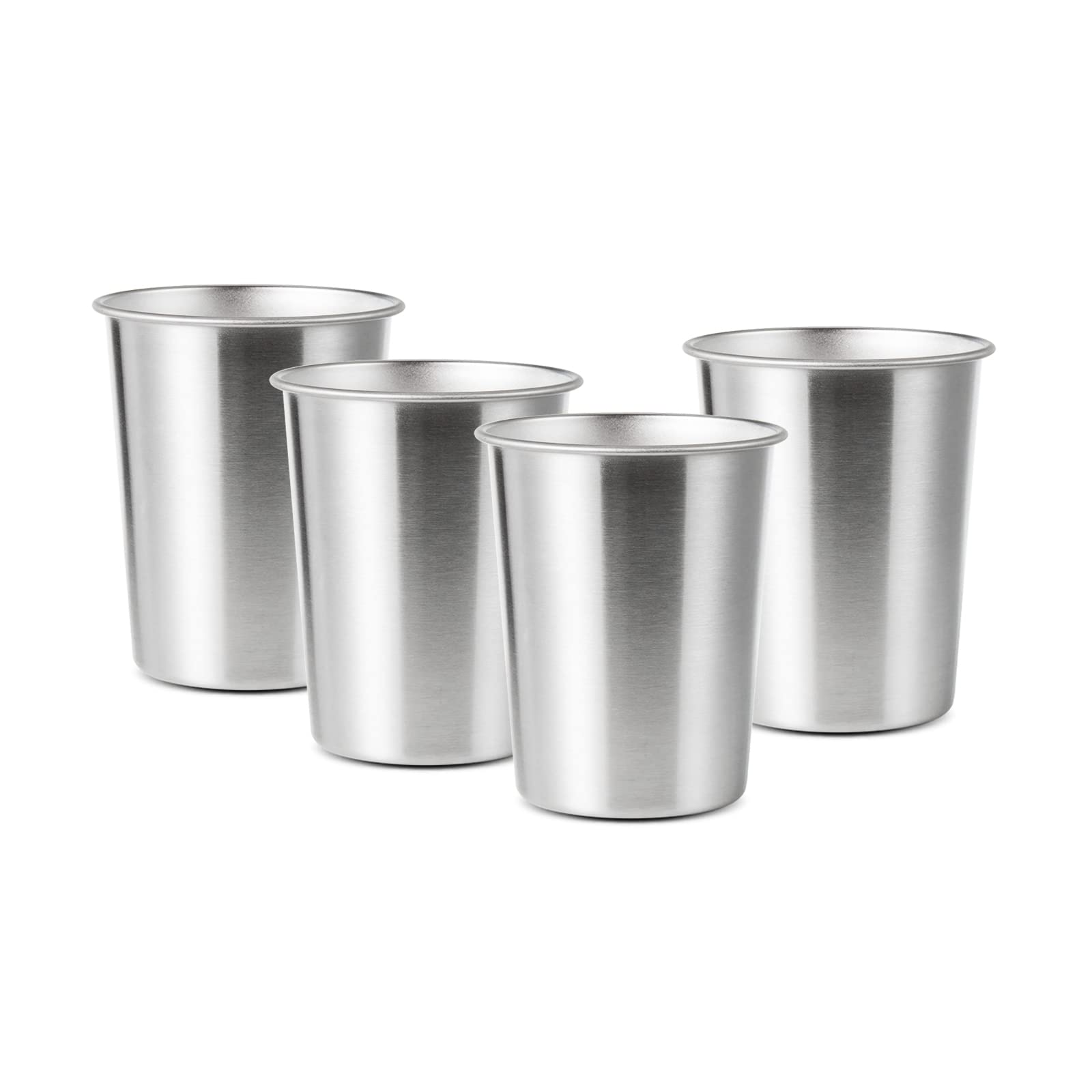 Yolcar 4Pack 6Oz Small Stainless Steel Cups, Bpa Free Healthy Pint Drinking Cups Metal Drinking Glasses For Kids (Silver, 170Ml/
