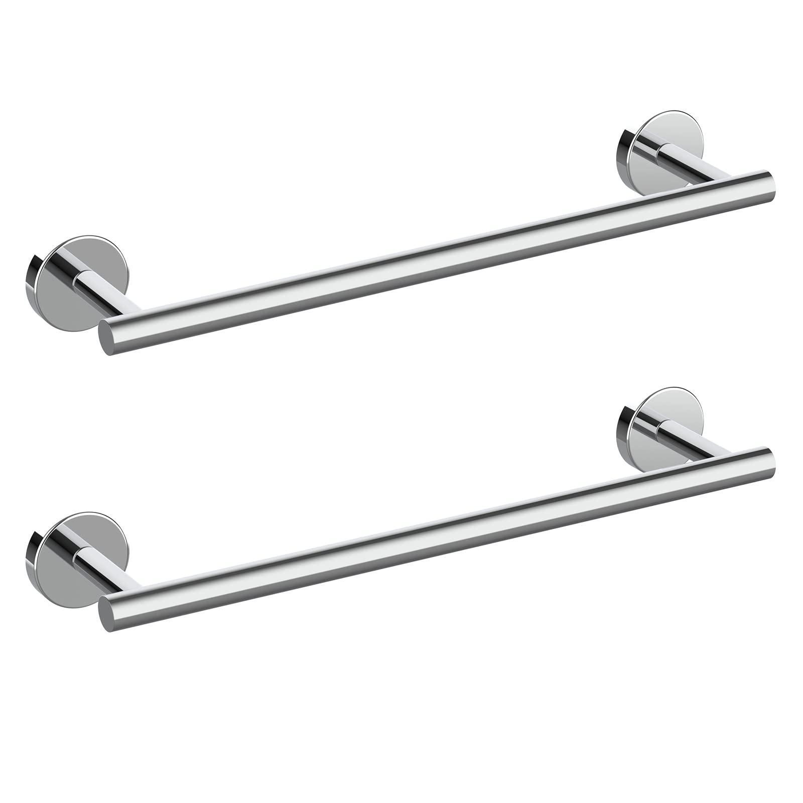 Cilee 2 Pieces Polished Chrome Bathroom Towel Bar  16 Inch Double Towel Racks Bathroom Towel Holder Hand Towel Bar for Bathroom Stainless Steel Wall Mount
