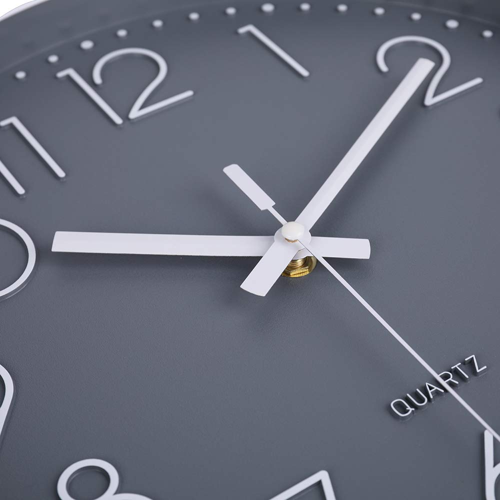 jomparis Small Wall Clock 8 Inch Gray Wall Clocks Silent Non-Ticking for Bedroom Bathroom Kitchen