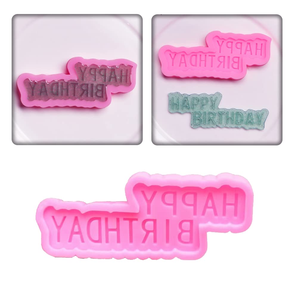 3 Pcs Happy Birthday 3D Silicone Mould Birthday Party Cake Dessert Mold Fondant Cake Mould Accessory For Boys Girls Birthday