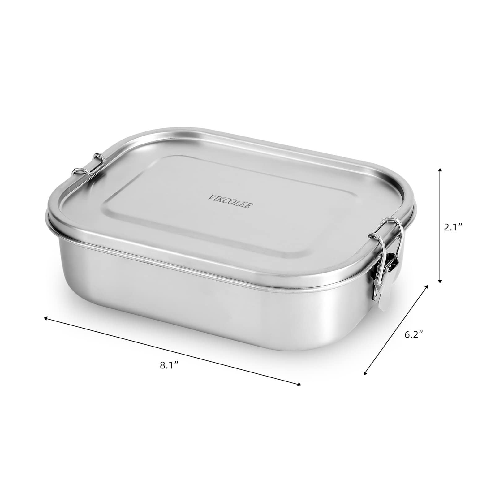 Vikcolee Stainless Steel Bento Lunch Food Box Container, 5-Compartment Large 1400Ml Metal Lunch Box Container For Adults With Lo
