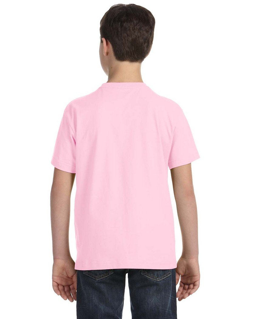 LAT Youth 100% Cotton Jersey Crew Neck Short Sleeve Tee  Pink  Medium