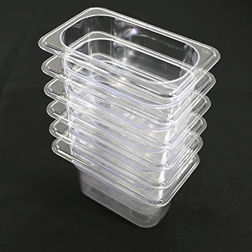 ? Cmi 1/9 Size Polycarbonate Food Pans,4'' Deep, Gn Pans Clear-Pack Of 6
