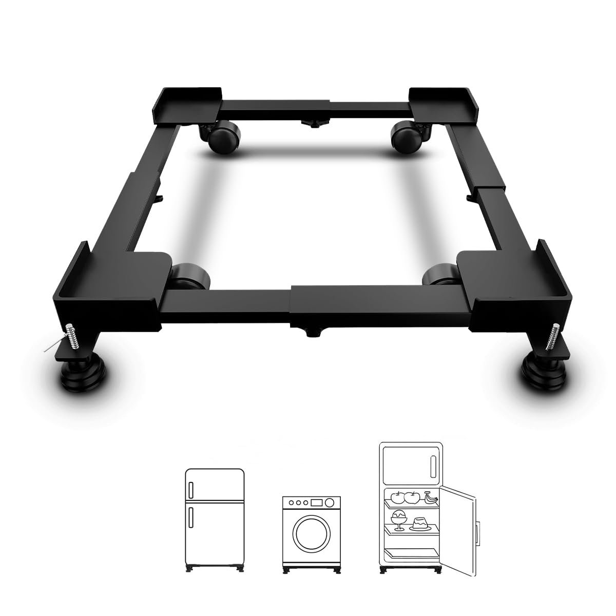 Smart Shelter Washing Machine Trolley For Fully And Semi Automatic, Front Or Top Load, Fridge And Dishwasher Stand, Adjustable M