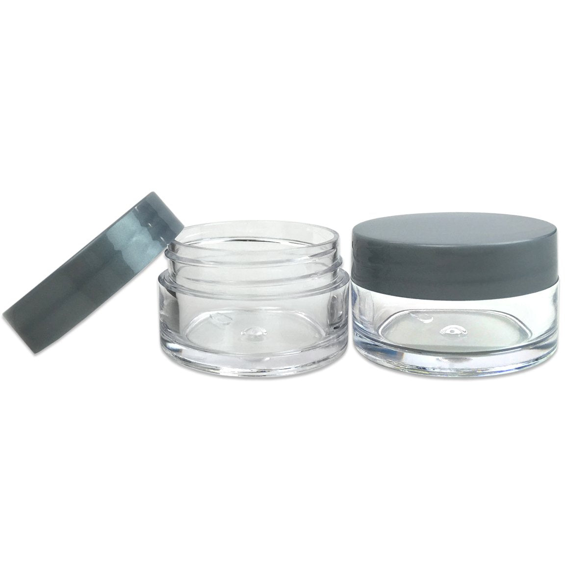 Beauticom 12 Pieces 20G/20Ml Round Clear Jars With Gray Lids For Herbs, Spices, Loose Leaf Teas, Coffee And Other Foods - Bpa Fr