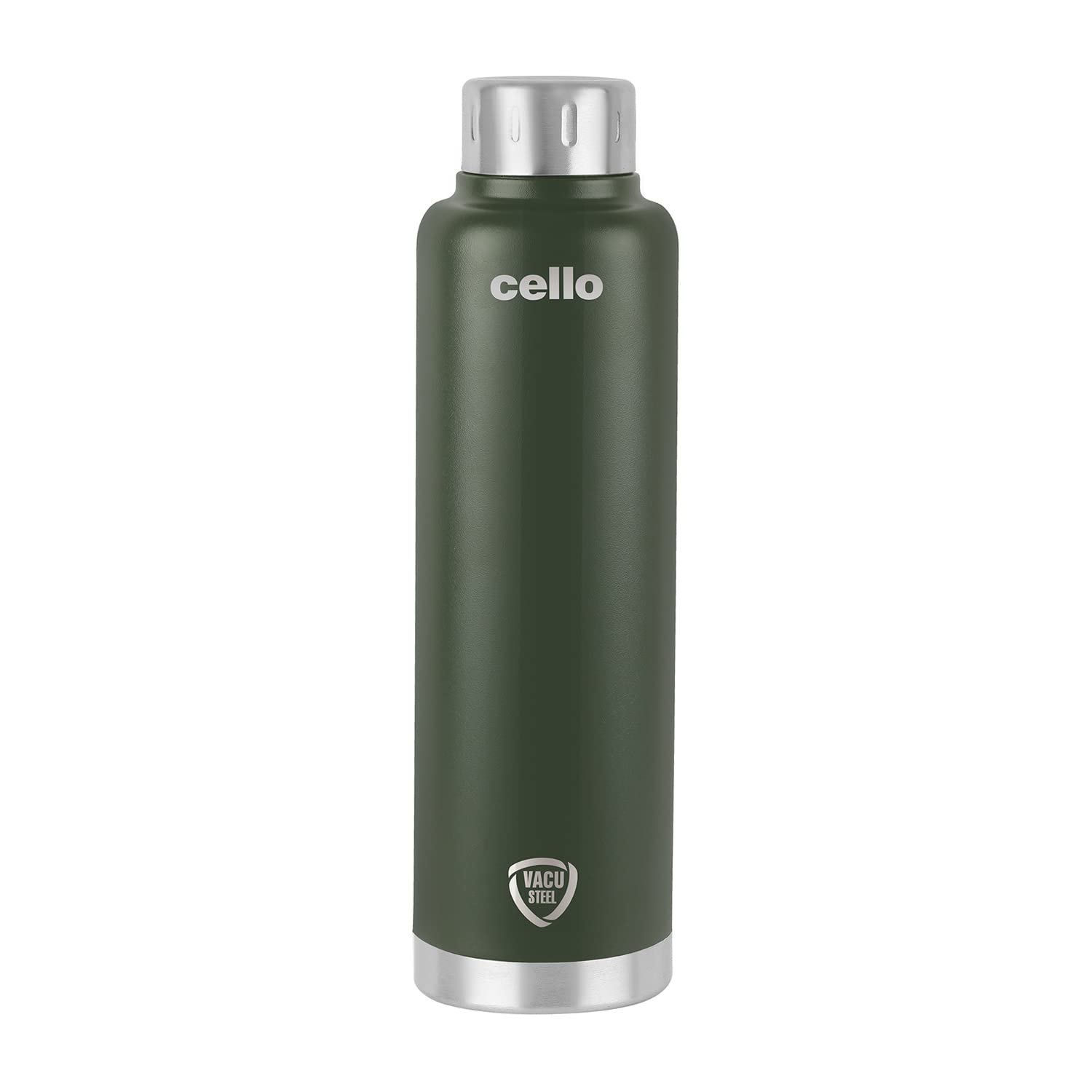 Cello Duro Top Double Wall Stainless Steel Water Bottle, 1 Unit, 750 Ml, Military Green