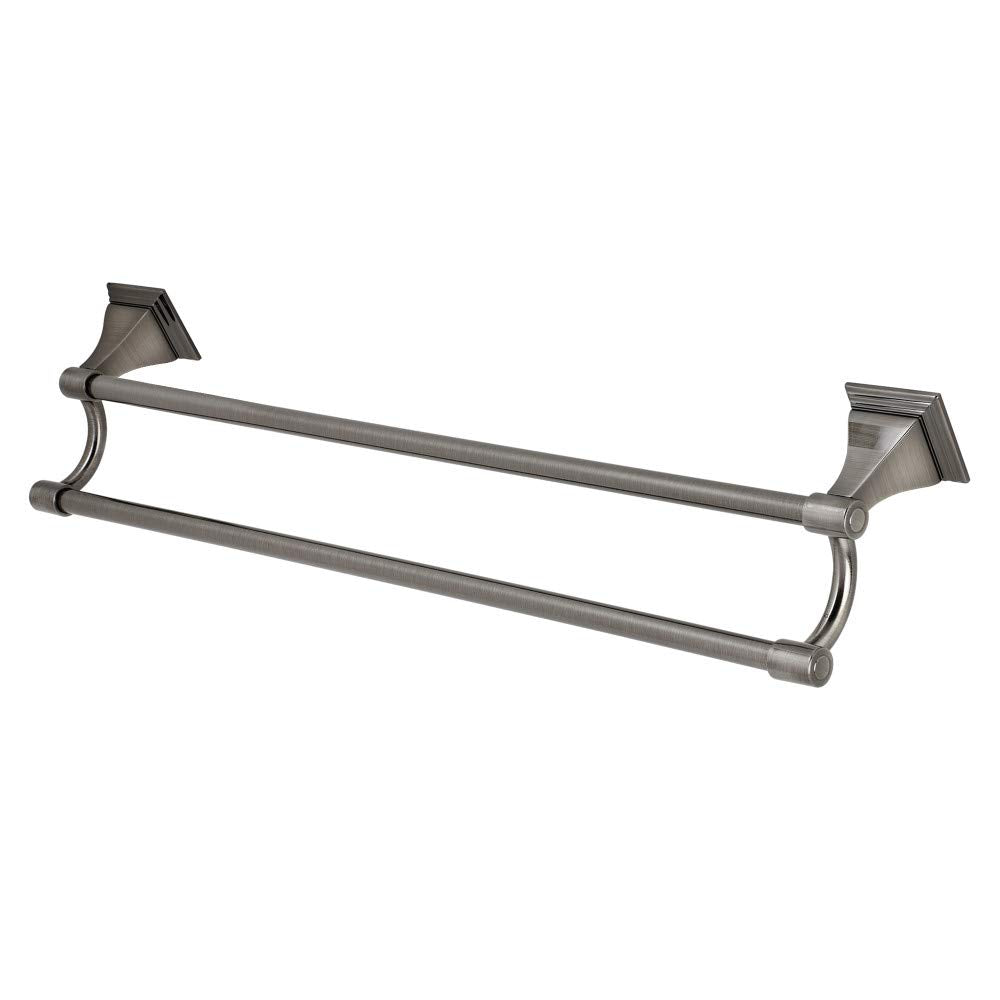 Kingston Brass BAH6123BS Monarch 24-Inch Dual Towel Bar  Black Stainless