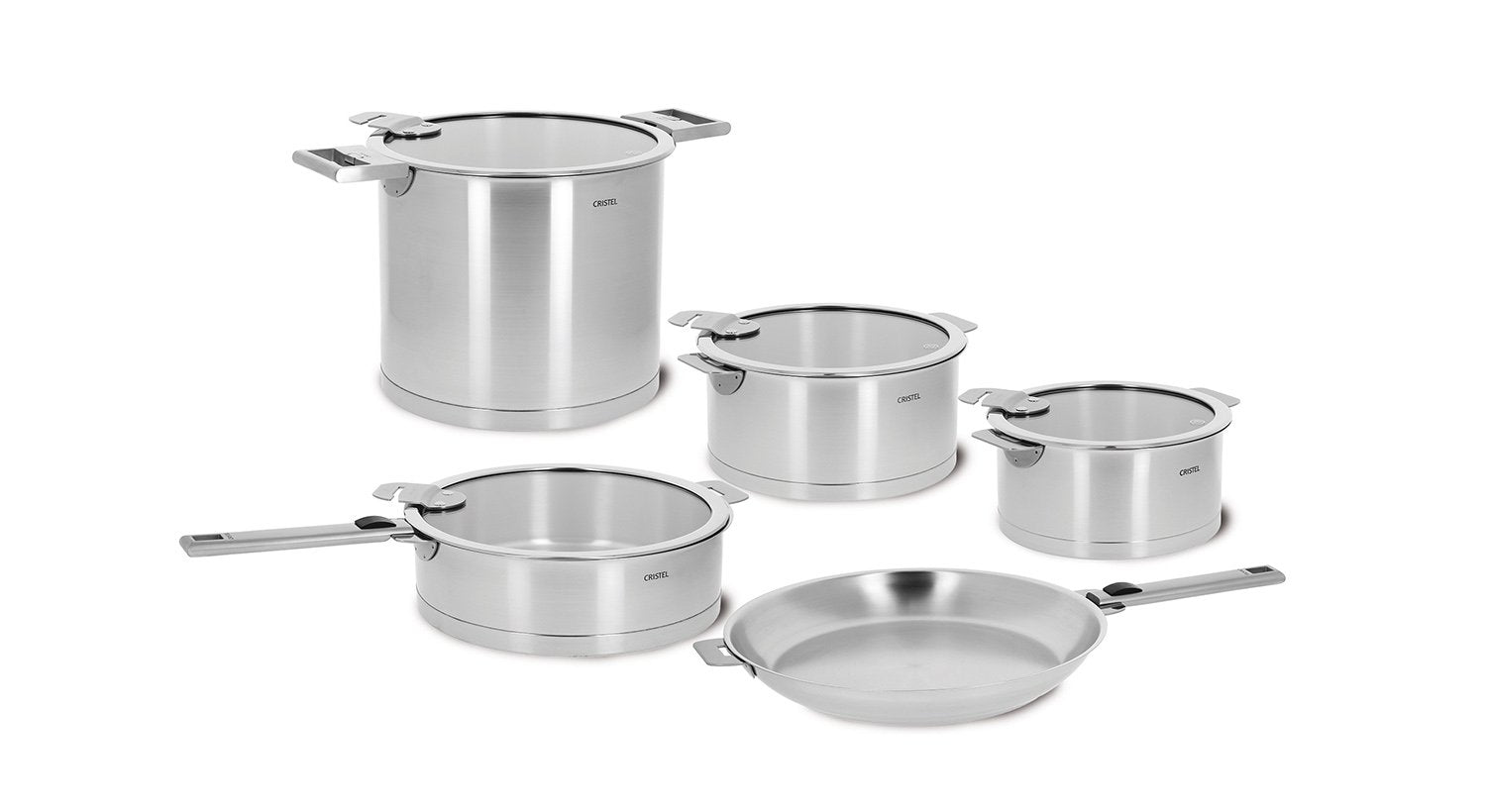 Cristel Strate Set of Handles, 13 Piece, Silver
